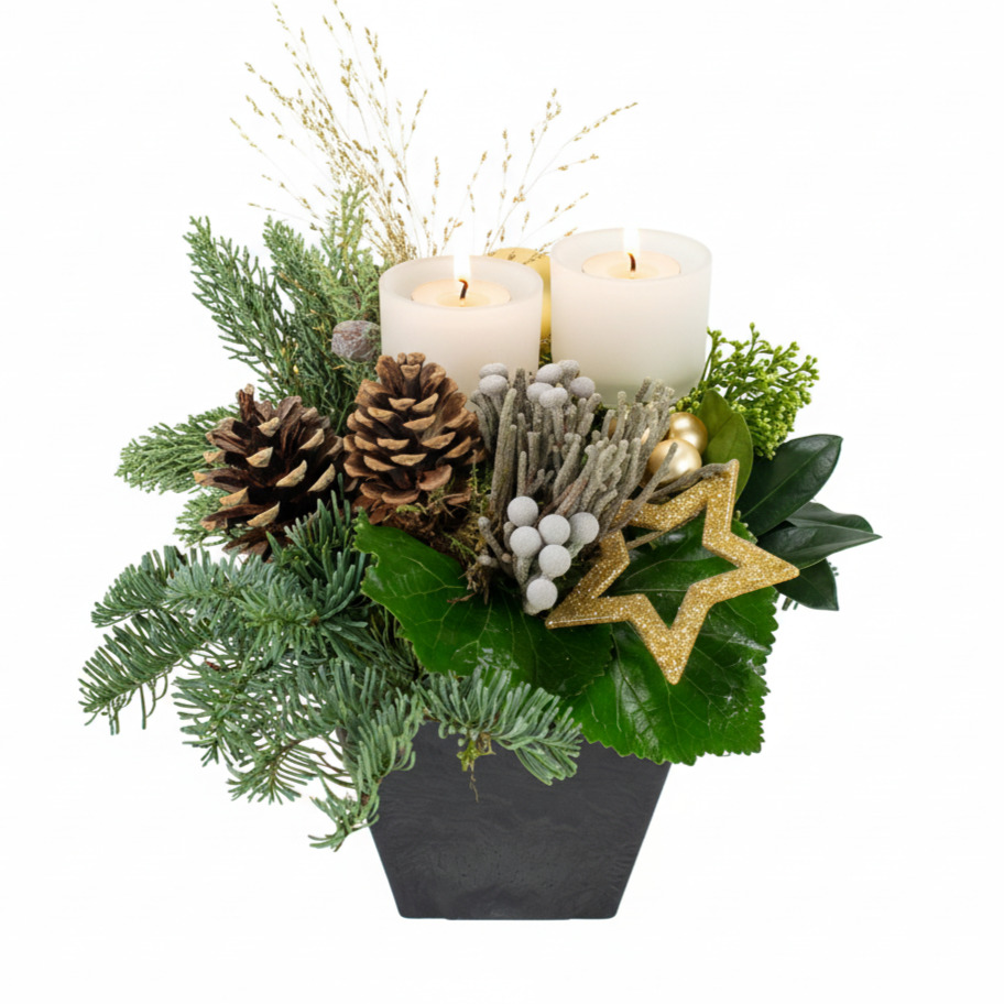 Kerststuk Goud traditional