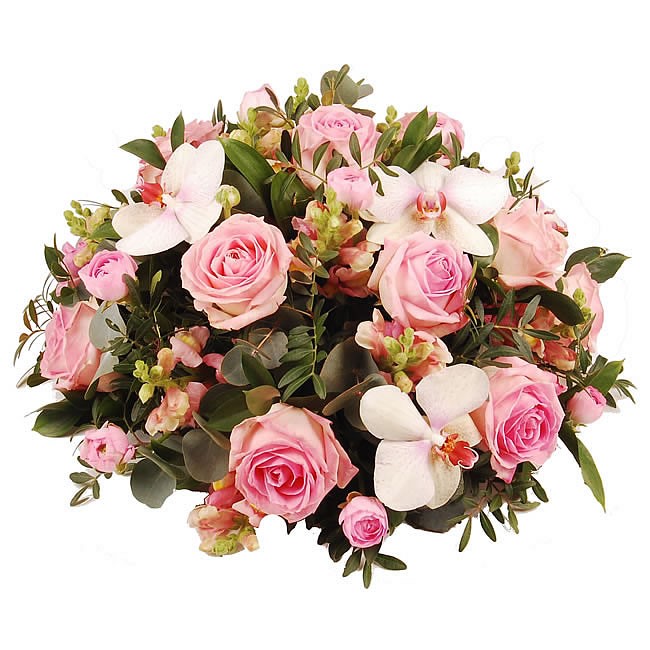 Rouwstuk roze Orchidee