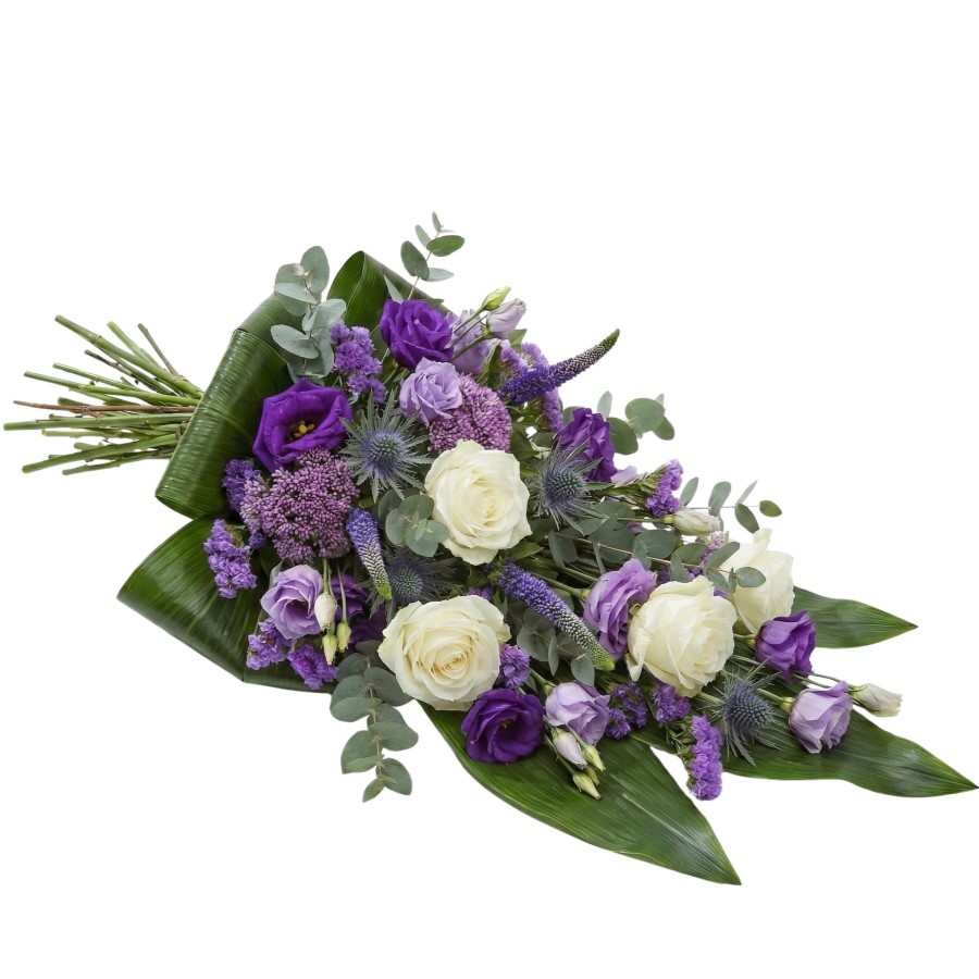 Rouwboeket Paars Wit