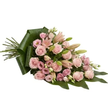 Grande rouwboeket roze voor 47,50