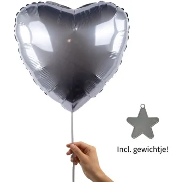 Silver Sparkle hart ballon voor 14,95